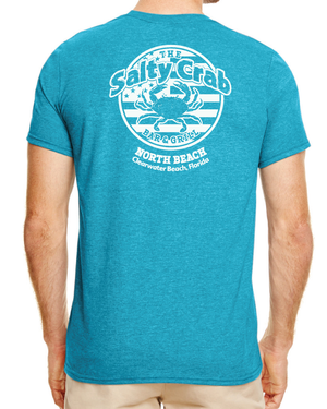 3X-Large Heather Galapagos Blue Beachside HG Salty Crab North Beach LOGO 