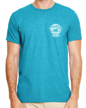 3X-Large Heather Galapagos Blue Beachside HG Salty Crab North Beach LOGO 